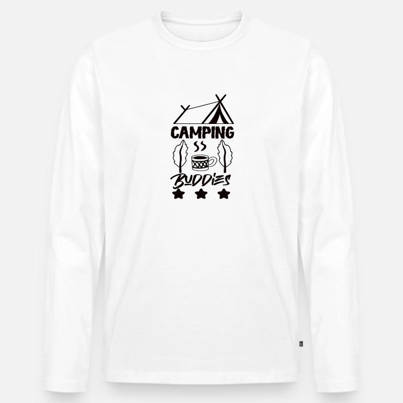 Camping Freunde Zelten Pfadfinder Geschenk - Männer Premium Bio Langarmshirt - Weiß