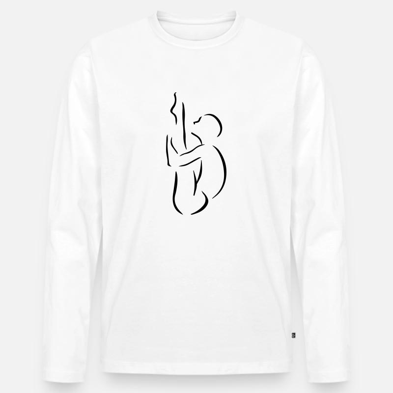 Kunstspringer - Männer Premium Bio Langarmshirt - Weiß