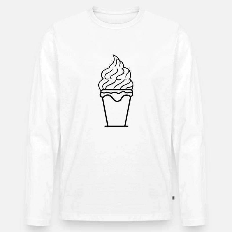 Eisbecher - Männer Premium Bio Langarmshirt - Weiß