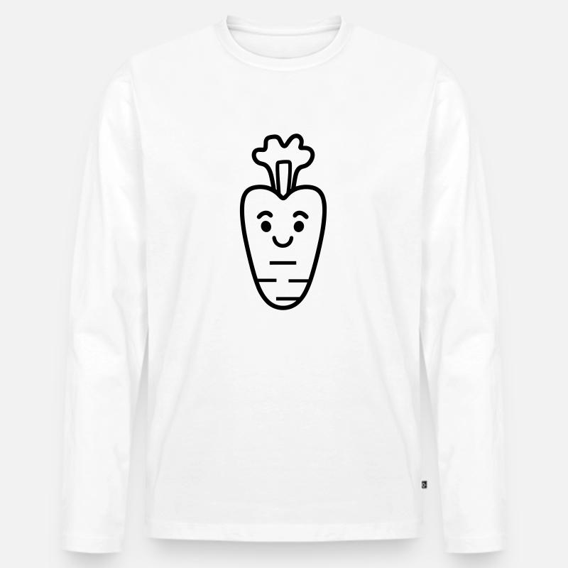 Karotte - Männer Premium Bio Langarmshirt - Weiß