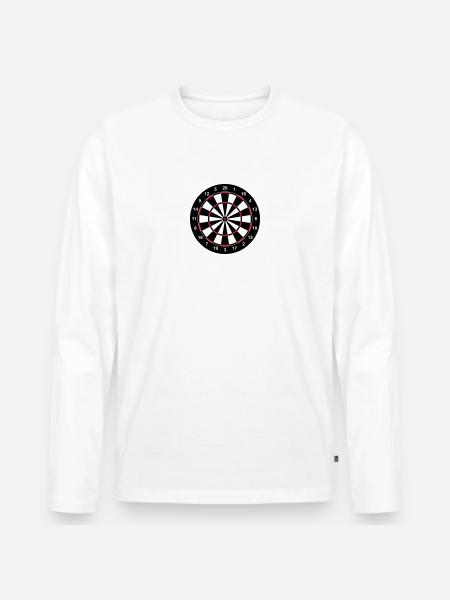 Dartboard - Männer Premium Bio Langarmshirt - Weiß