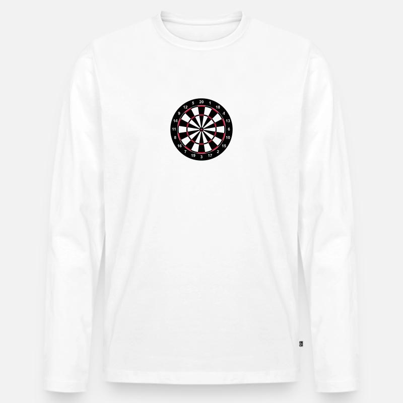 Dartboard - Männer Premium Bio Langarmshirt - Weiß