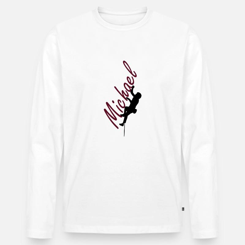 Klettern - Michael - Männer Premium Bio Langarmshirt - Weiß