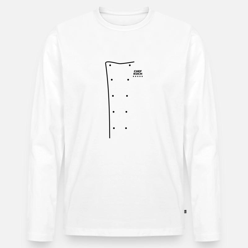 Kochjacke - Männer Premium Bio Langarmshirt - Weiß