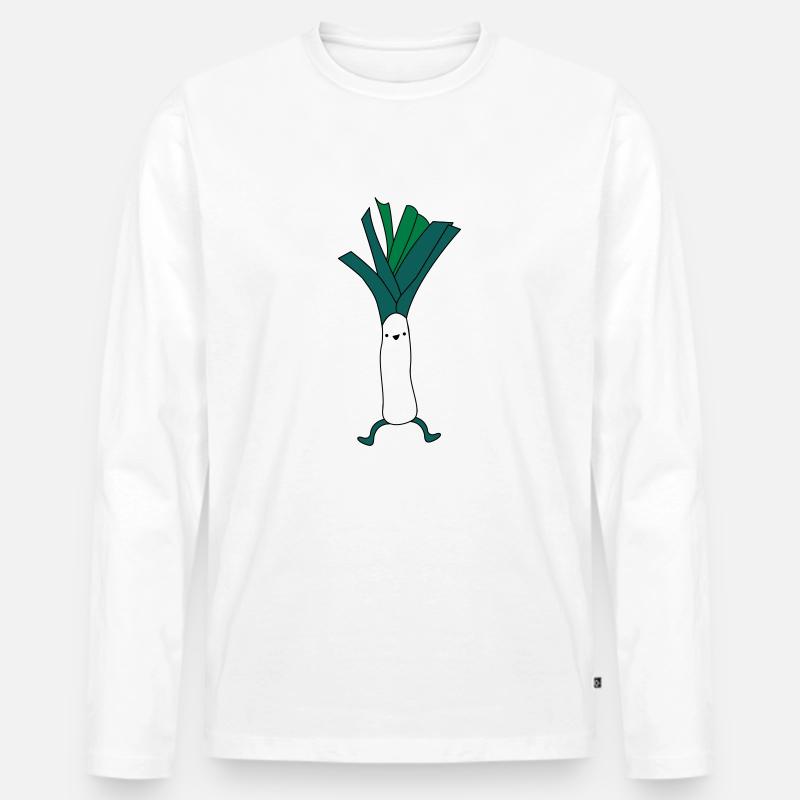 Lauchmann - Männer Premium Bio Langarmshirt - Weiß