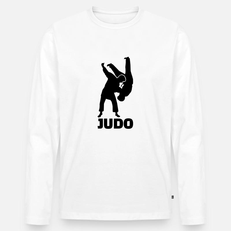 Judo - Männer Premium Bio Langarmshirt - Weiß