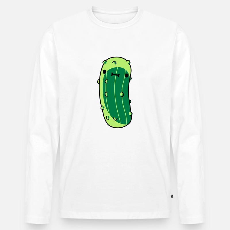 kleine gurke mit - Männer Premium Bio Langarmshirt - Weiß