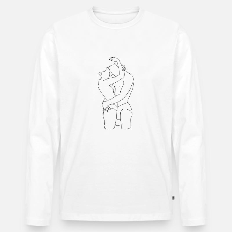 paar 1 - Männer Premium Bio Langarmshirt - Weiß