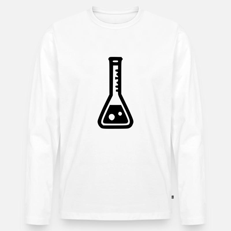 Erlenmeyerkolben - Männer Premium Bio Langarmshirt - Weiß
