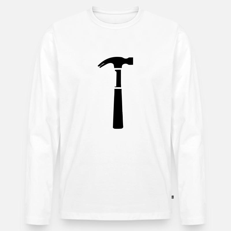 hammer - Männer Premium Bio Langarmshirt - Weiß