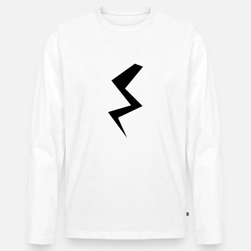 Blitzes - Männer Premium Bio Langarmshirt - Weiß