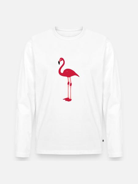 flamingo - Men's Premium Organic Long Sleeve Shirt - white
