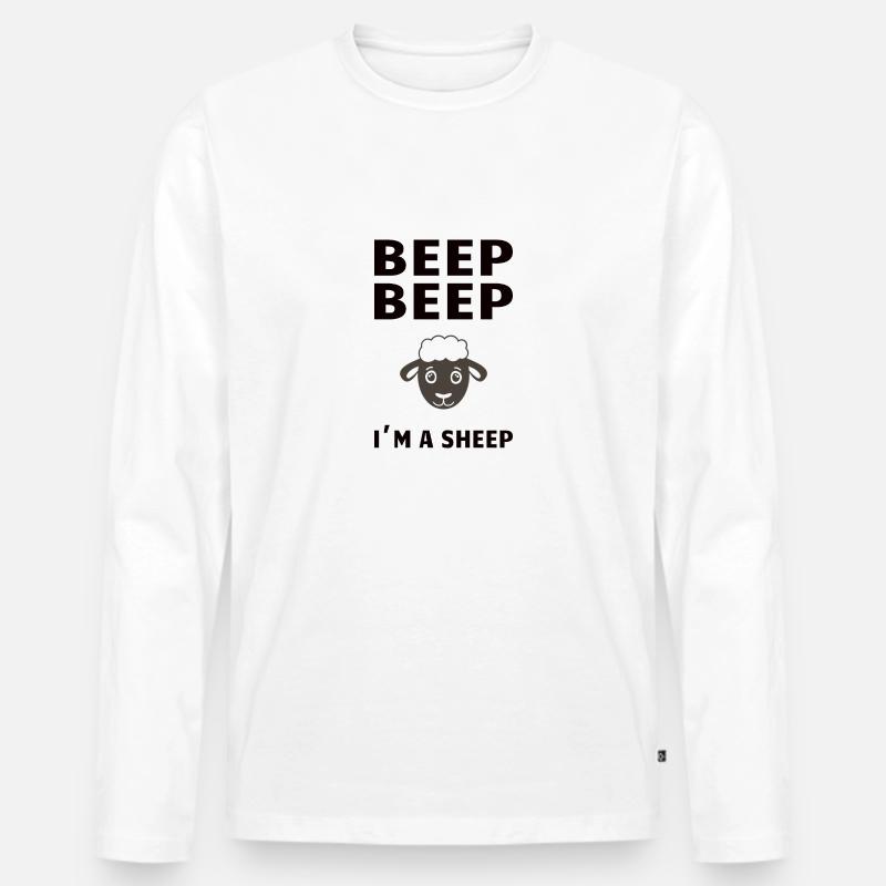 Schaf/SHEEP: Beep Beep - Männer Premium Bio Langarmshirt - Weiß