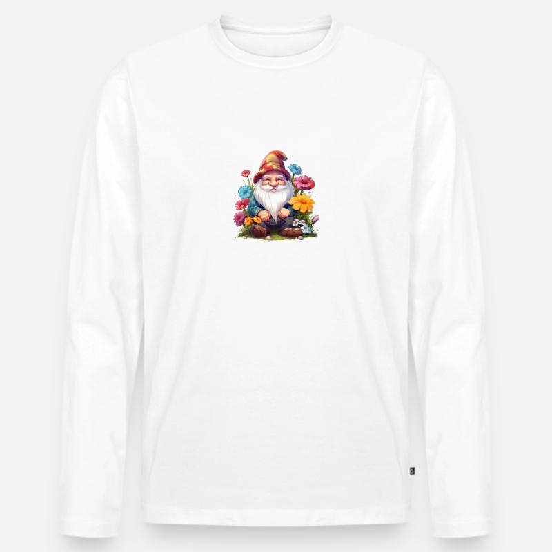 Gartenzwerg - Männer Premium Bio Langarmshirt - Weiß