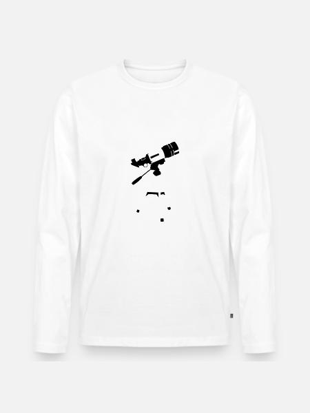 Teleskop, Astronomie - Männer Premium Bio Langarmshirt - Weiß