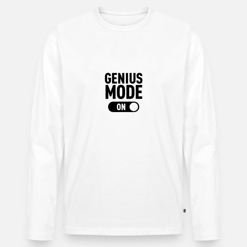 Genius Mode (ON) - Männer Premium Bio Langarmshirt - Weiß