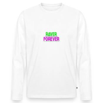Raver forever - Men's Premium Organic Long Sleeve Shirt - white - Front - Nico (187cm)