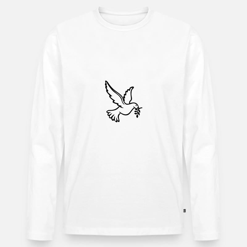 Tranquillo colomba della pace colomba animale - Maglia a manica lunga ecologica premium da uomo - bianco