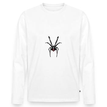 Spinnen - Männer Premium Bio Langarmshirt - Weiß - Vorne - Nico (187cm)