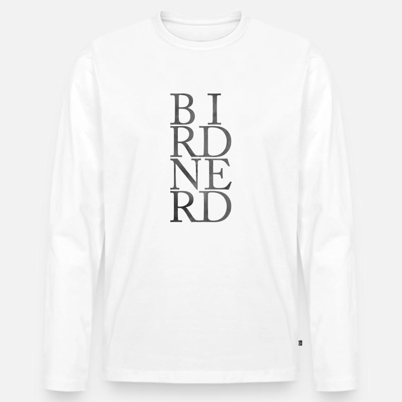 BIRDNERD - Männer Premium Bio Langarmshirt - Weiß