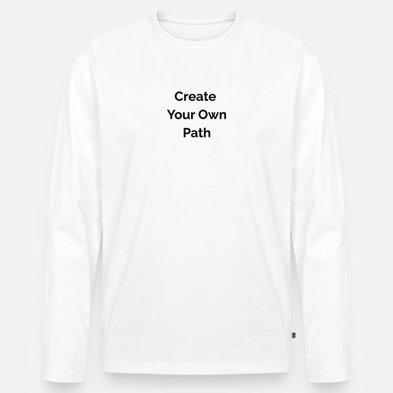 Erschaffe deinen eigenen Weg - Männer Premium Bio Langarmshirt - Weiß
