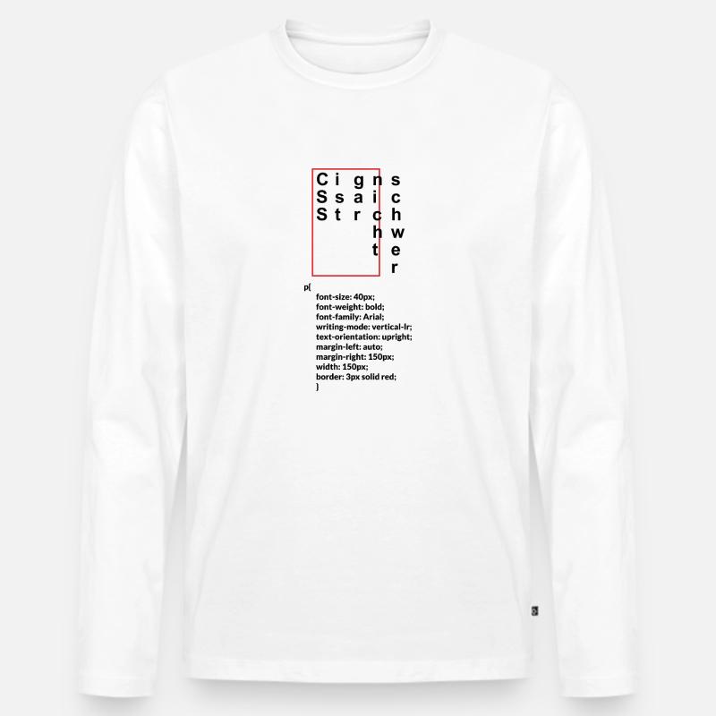 CSS ist gar nicht schwer - Männer Premium Bio Langarmshirt - Weiß