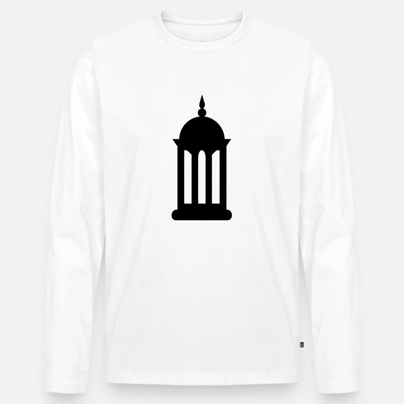 Laterne - Männer Premium Bio Langarmshirt - Weiß