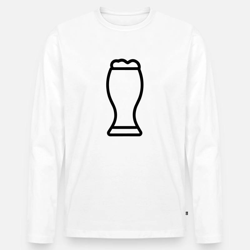 Bier - Männer Premium Bio Langarmshirt - Weiß