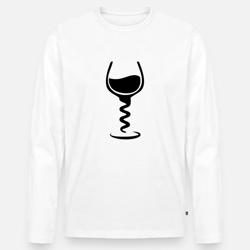 vino - Männer Premium Bio Langarmshirt - Weiß