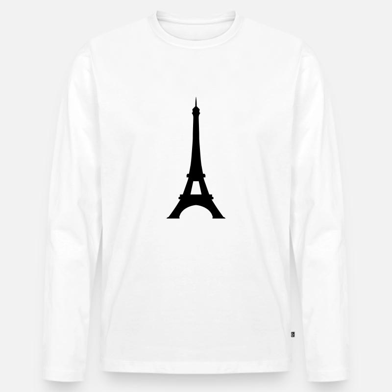 Eiffelturm - Männer Premium Bio Langarmshirt - Weiß