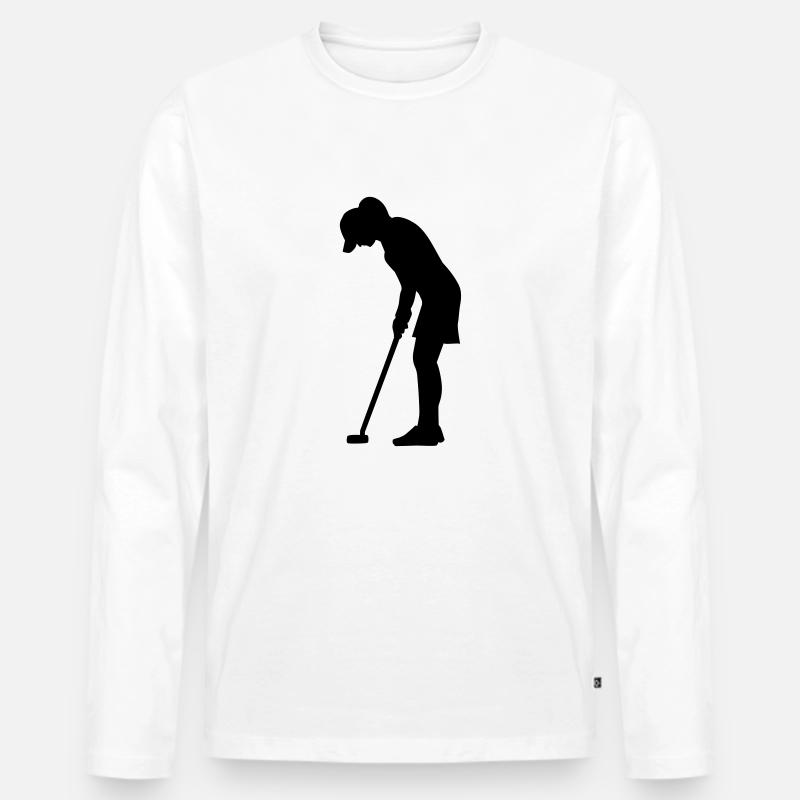 Golf Frau - Männer Premium Bio Langarmshirt - Weiß