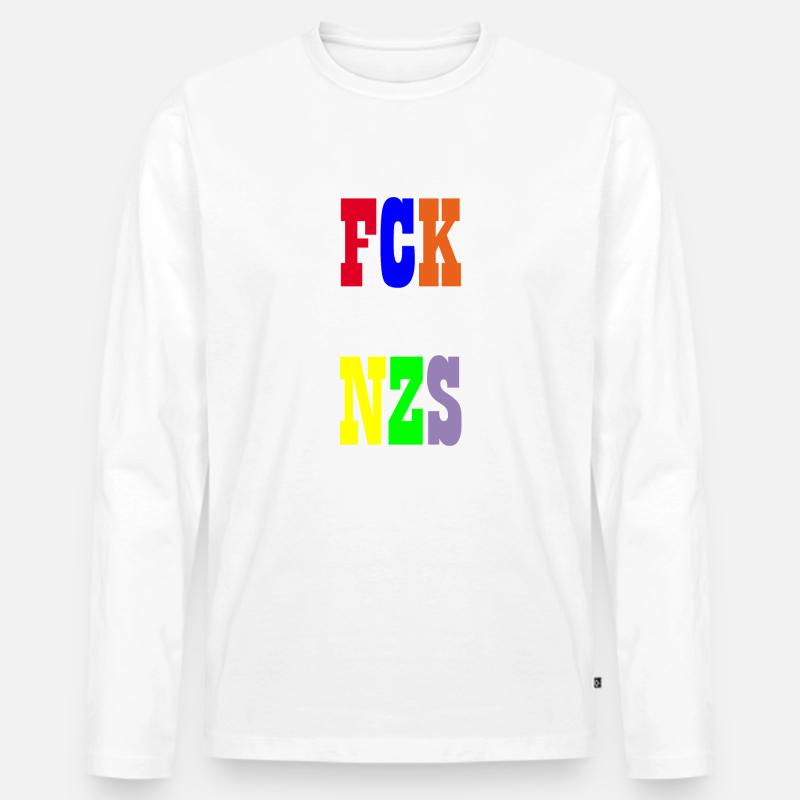 FCK NZS - Männer Premium Bio Langarmshirt - Weiß