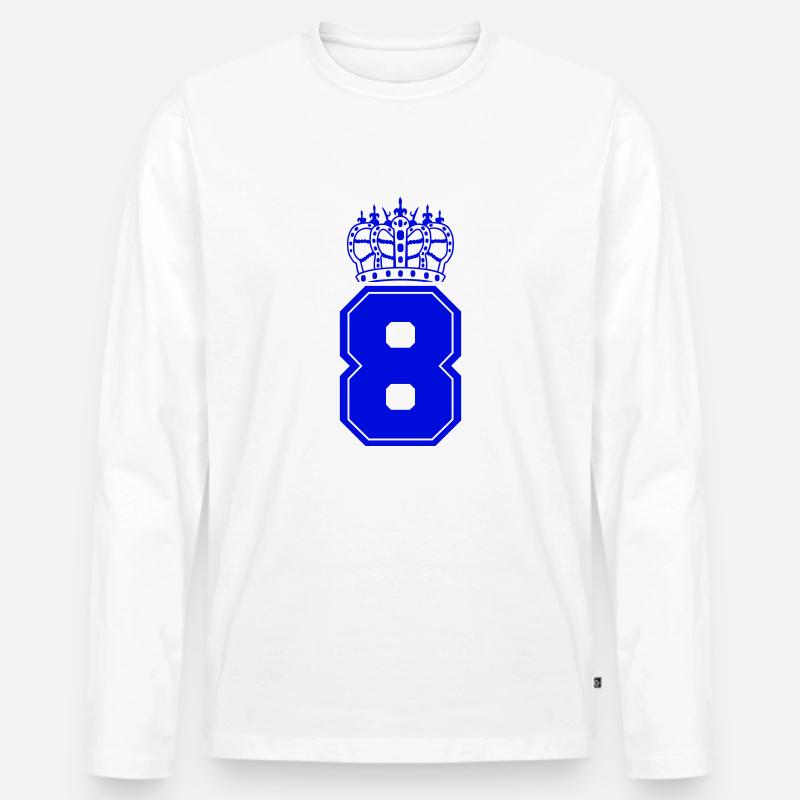 8 krone - Männer Premium Bio Langarmshirt - Weiß