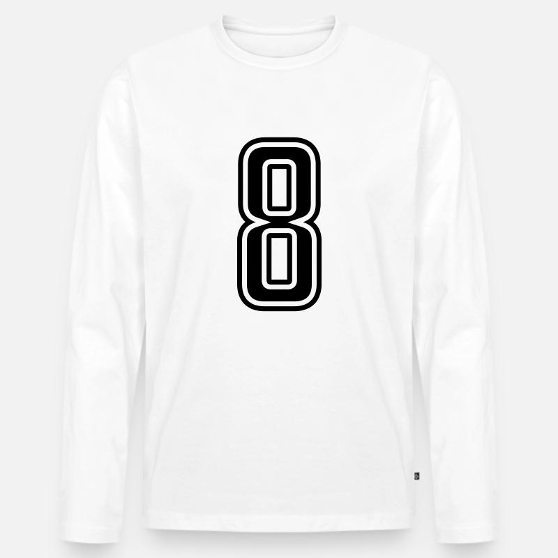 8 - Männer Premium Bio Langarmshirt - Weiß