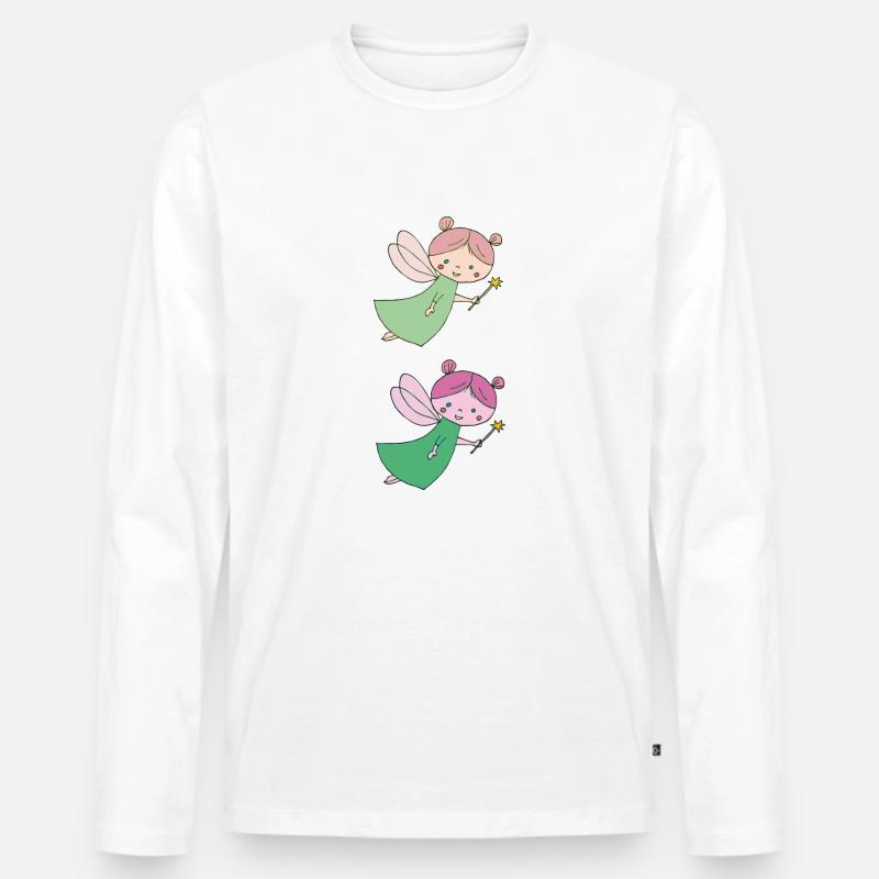 fee doppelt 2 - Männer Premium Bio Langarmshirt - Weiß