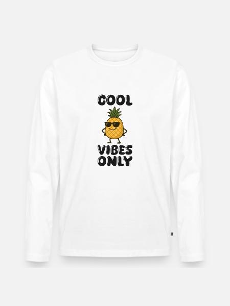 ananas comic - Männer Premium Bio Langarmshirt - Weiß