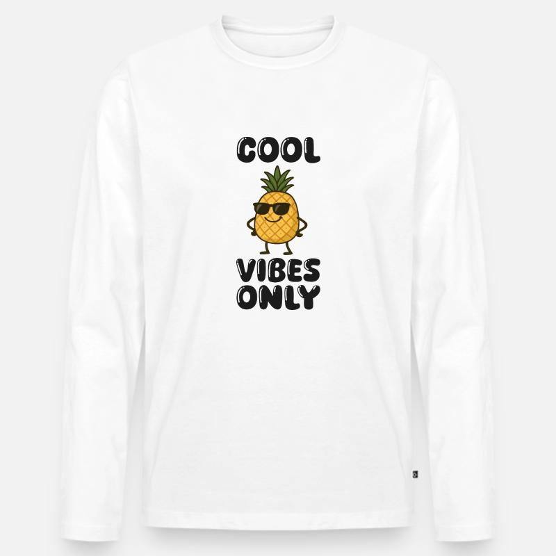 ananas comic - Männer Premium Bio Langarmshirt - Weiß