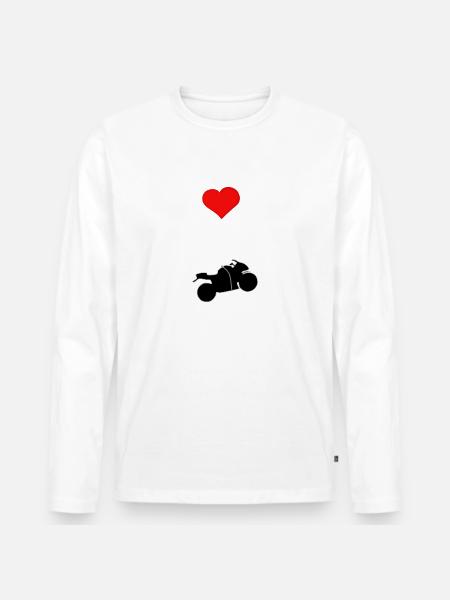 Motorrad mit Herz - Männer Premium Bio Langarmshirt -