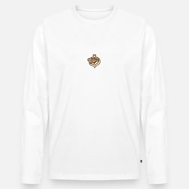 Kaffee - Männer Premium Bio Langarmshirt - Weiß