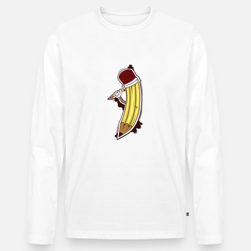 Ein Bleistift bringt einen Bleistift - Männer Premium Bio Langarmshirt - Weiß