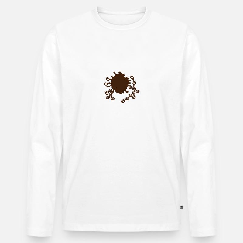 Kaffee - Männer Premium Bio Langarmshirt - Weiß