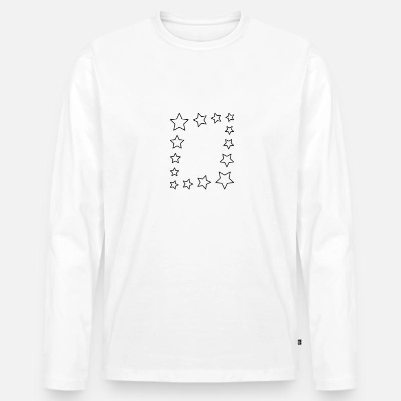 Sterne Rahmen - Männer Premium Bio Langarmshirt - Weiß