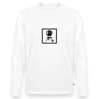 Ball grill pictogram - Men's Premium Organic Long Sleeve Shirt - white - Front - Nico (187cm)