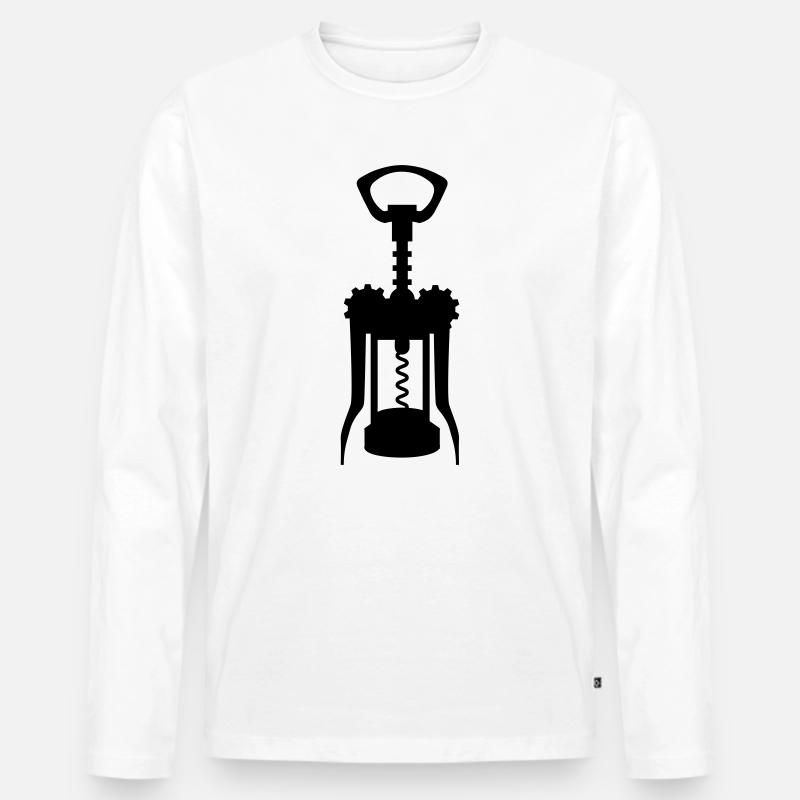 Korkenzieher - Männer Premium Bio Langarmshirt - Weiß