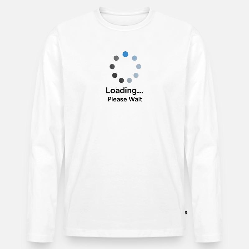 Loading Please Wait - Männer Premium Bio Langarmshirt - Weiß