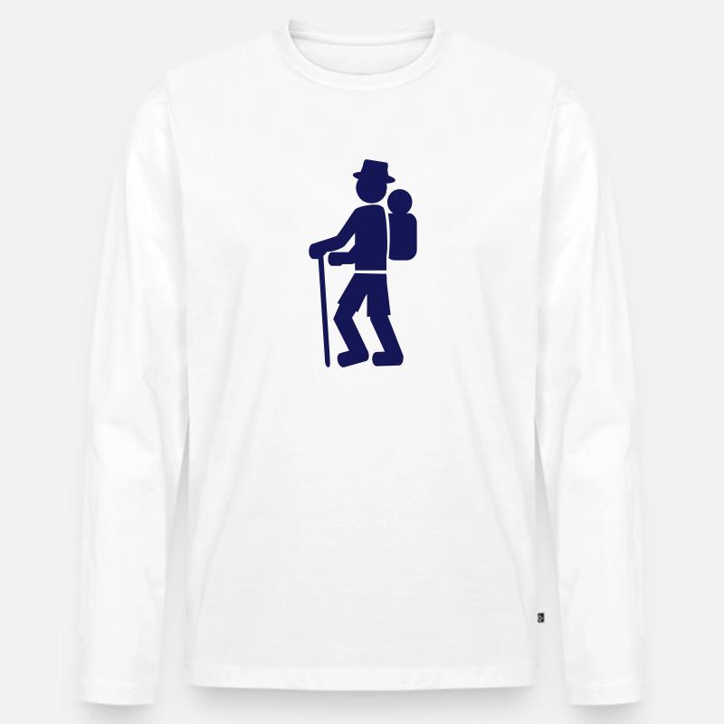 Wanderer - Männer Premium Bio Langarmshirt - Weiß