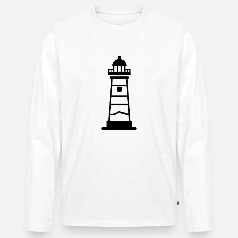 Leuchtturm - Männer Premium Bio Langarmshirt - Weiß