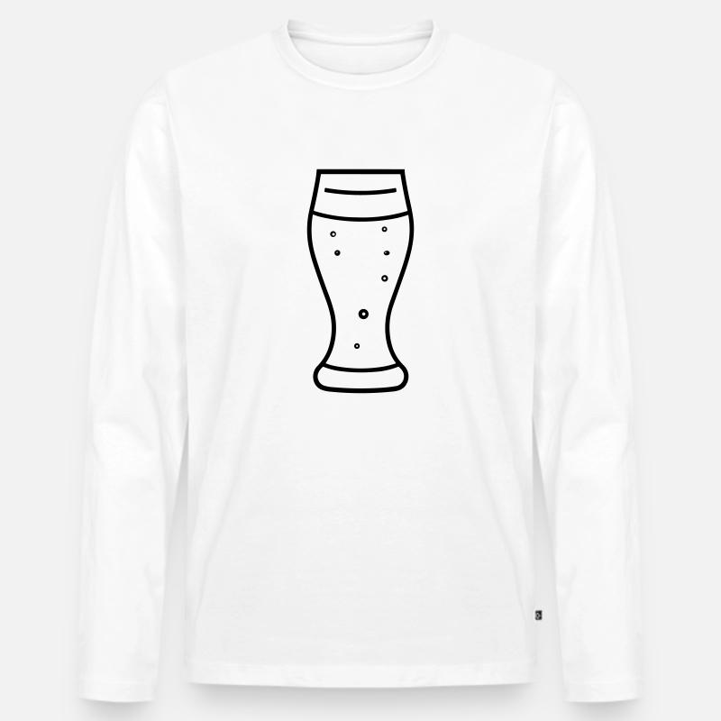 Bier - Männer Premium Bio Langarmshirt - Weiß