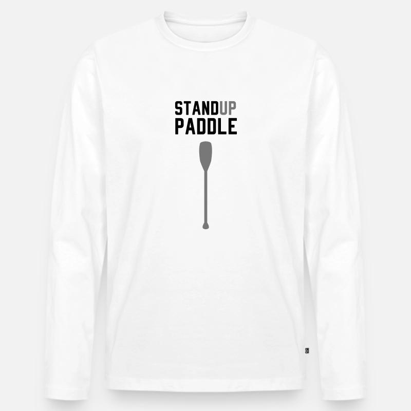 SUP Stand Up Paddle - Männer Premium Bio Langarmshirt - Weiß