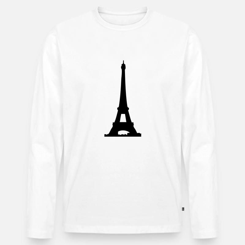 eiffelturm - Männer Premium Bio Langarmshirt - Weiß